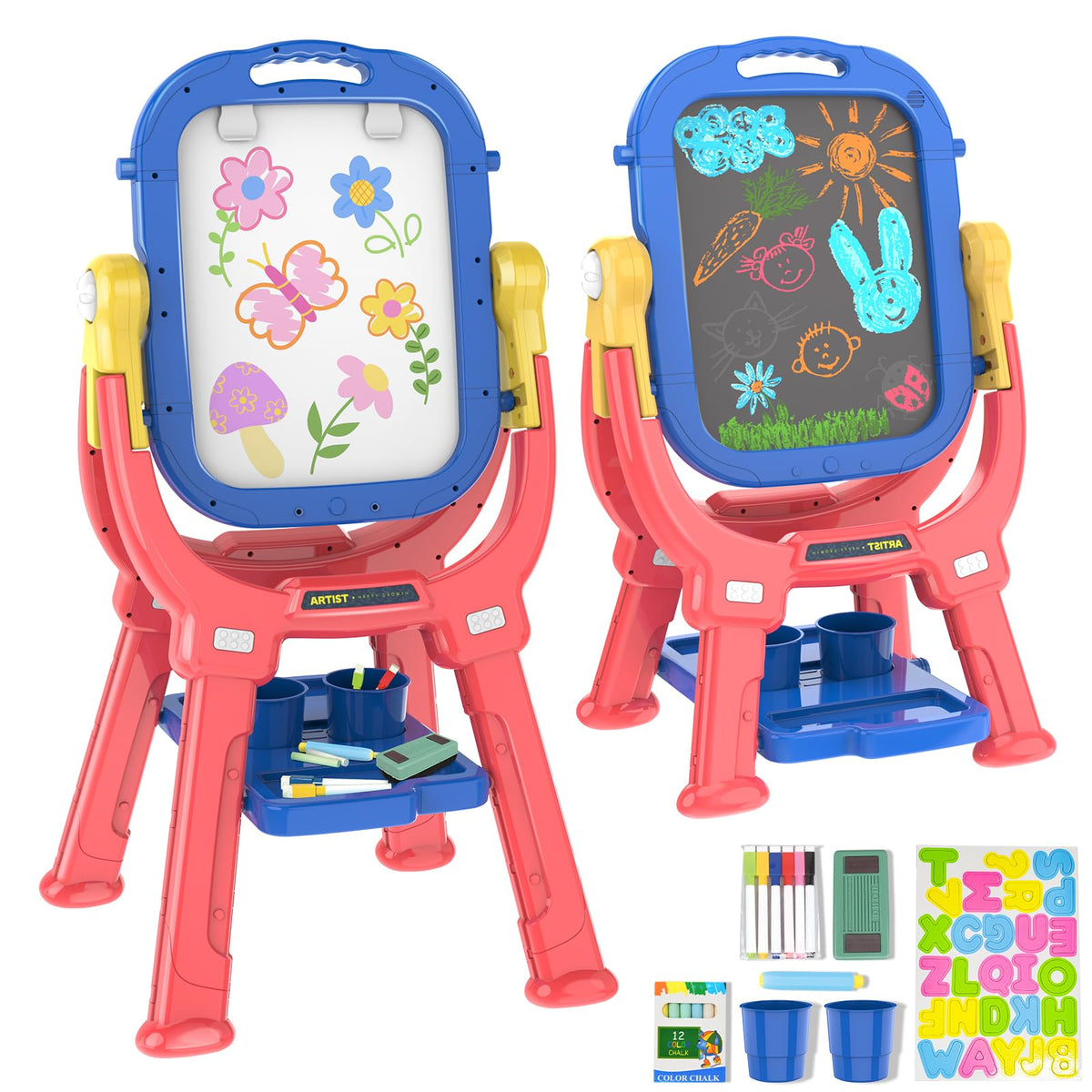 Ylovetoys easel with 360° rotatable design for versatile art sessions