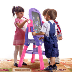 Ylovetoys easel with double-sided magnetic boards for quick setup.