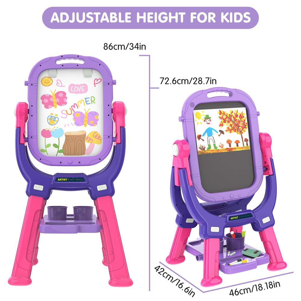 Ylovetoys easel ships easy to assemble for quick setup.