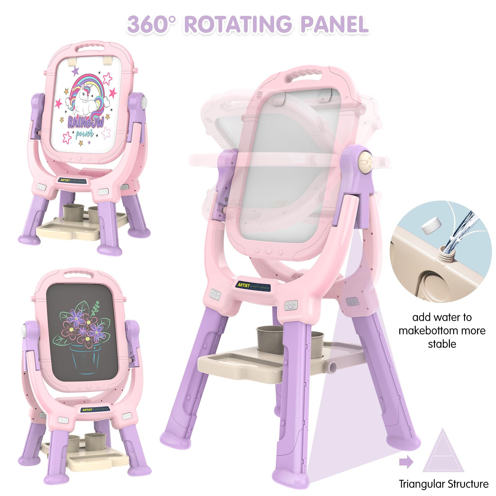 Ylovetoys easel is quick to assemble, saving setup time.