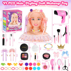 Ylpaprm hair salon doll head with soft, brushable hair for styling.