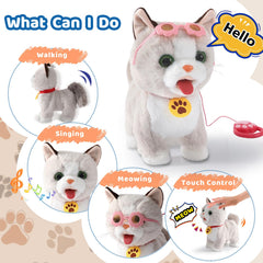 Ylpaprm Interactive cat repeat-say feature encourages language practice.