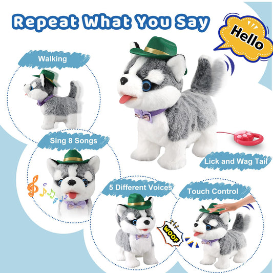 Ylpaprm interactive puppy with bottle and comb for grooming roleplay