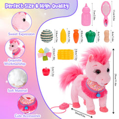 Ylpaprm Pink Walking Pony Set pink white and blue color variants for personalization