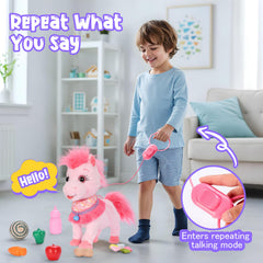 Ylpaprm Pink Walking Pony Set feeding props for role play meals