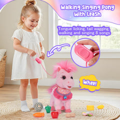 Ylpaprm Pink Walking Pony Set grooming accessories for pretend grooming