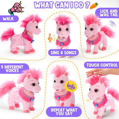 Ylpaprm Pink Walking Pony Set walking motion encourages active imaginative play