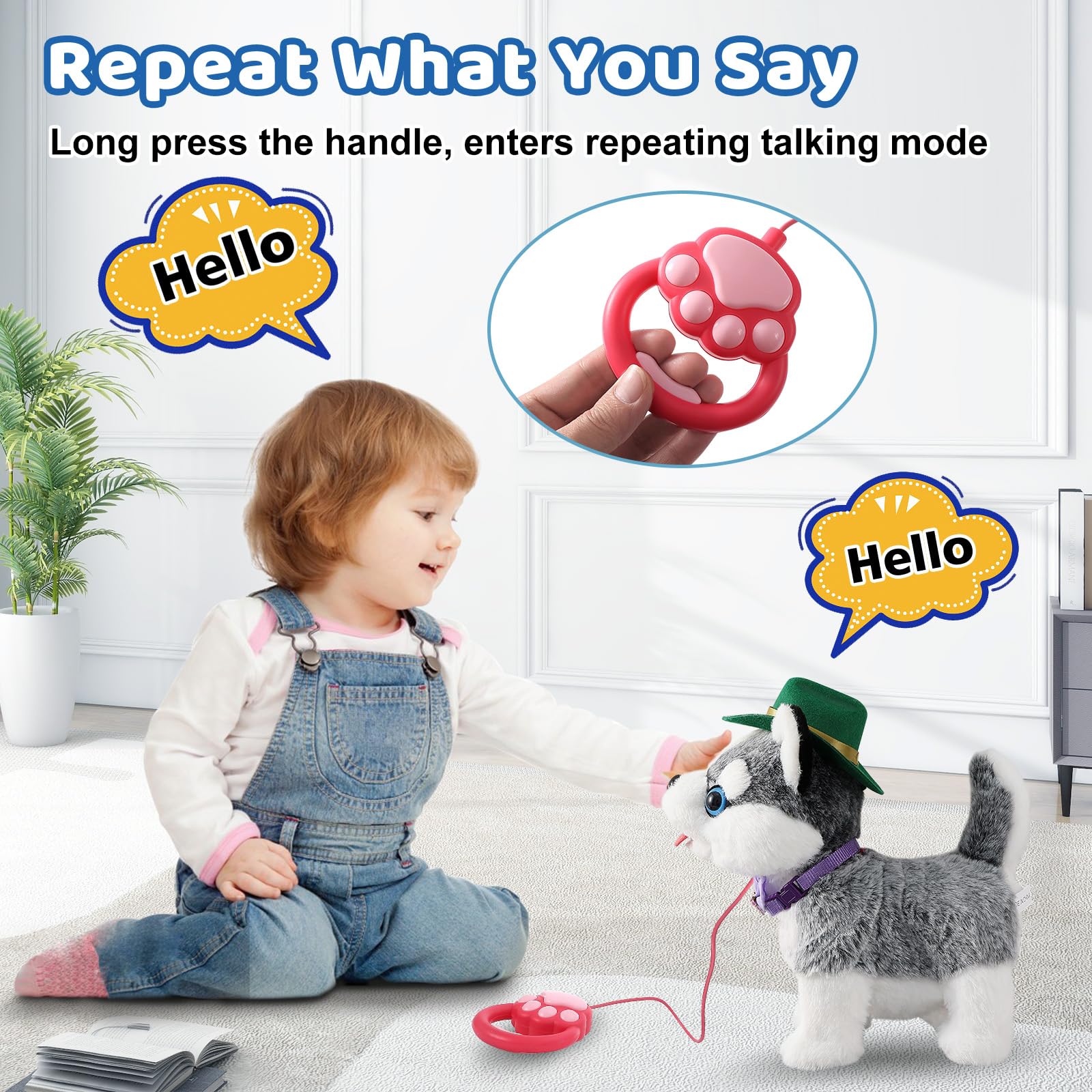 Ylpaprm remote-control leash enables speech imitation play