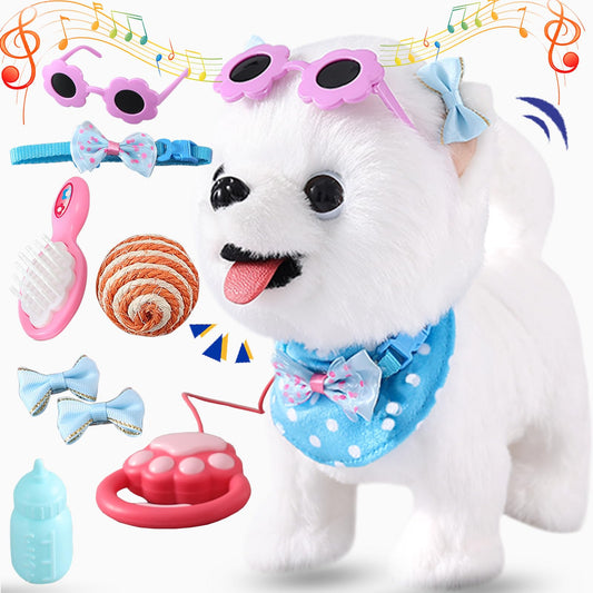 Ylpaprm Samoyed walking dog toy demonstrates interactive walking for kids