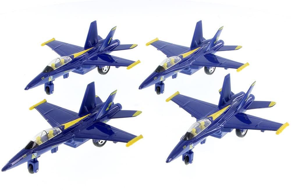 YMCtoys Blue Angels FA18 die-cast jet 1 with pullback action for display and play