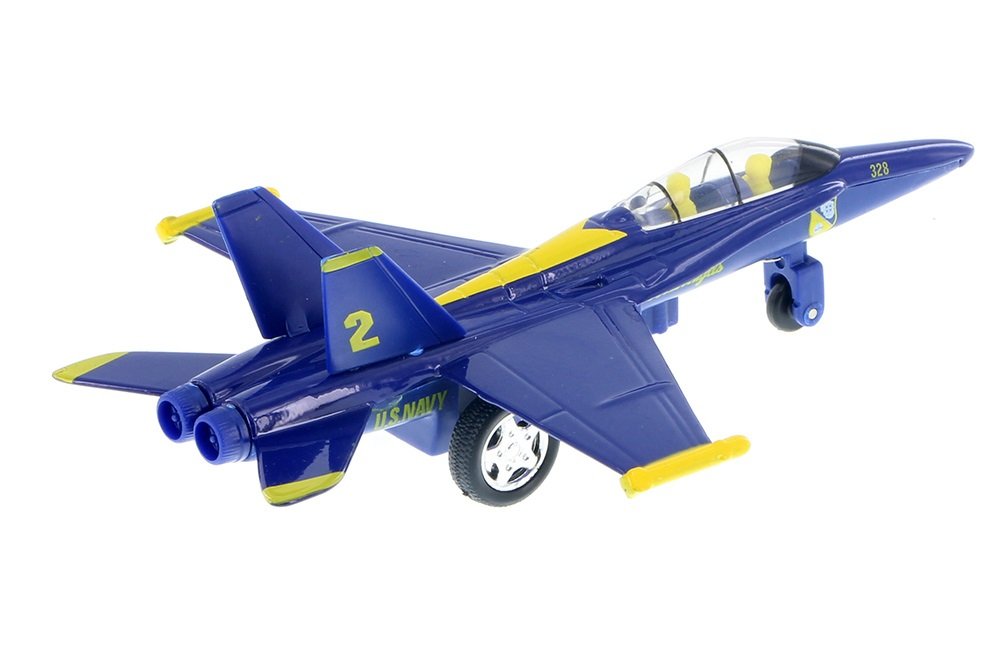 YMCtoys Blue Angels FA18 die-cast jet 2 with pullback action ideal for collections
