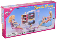 YMCtoys Gloria doll house TV entertainment center enhances imaginative play and realistic family-room scenes