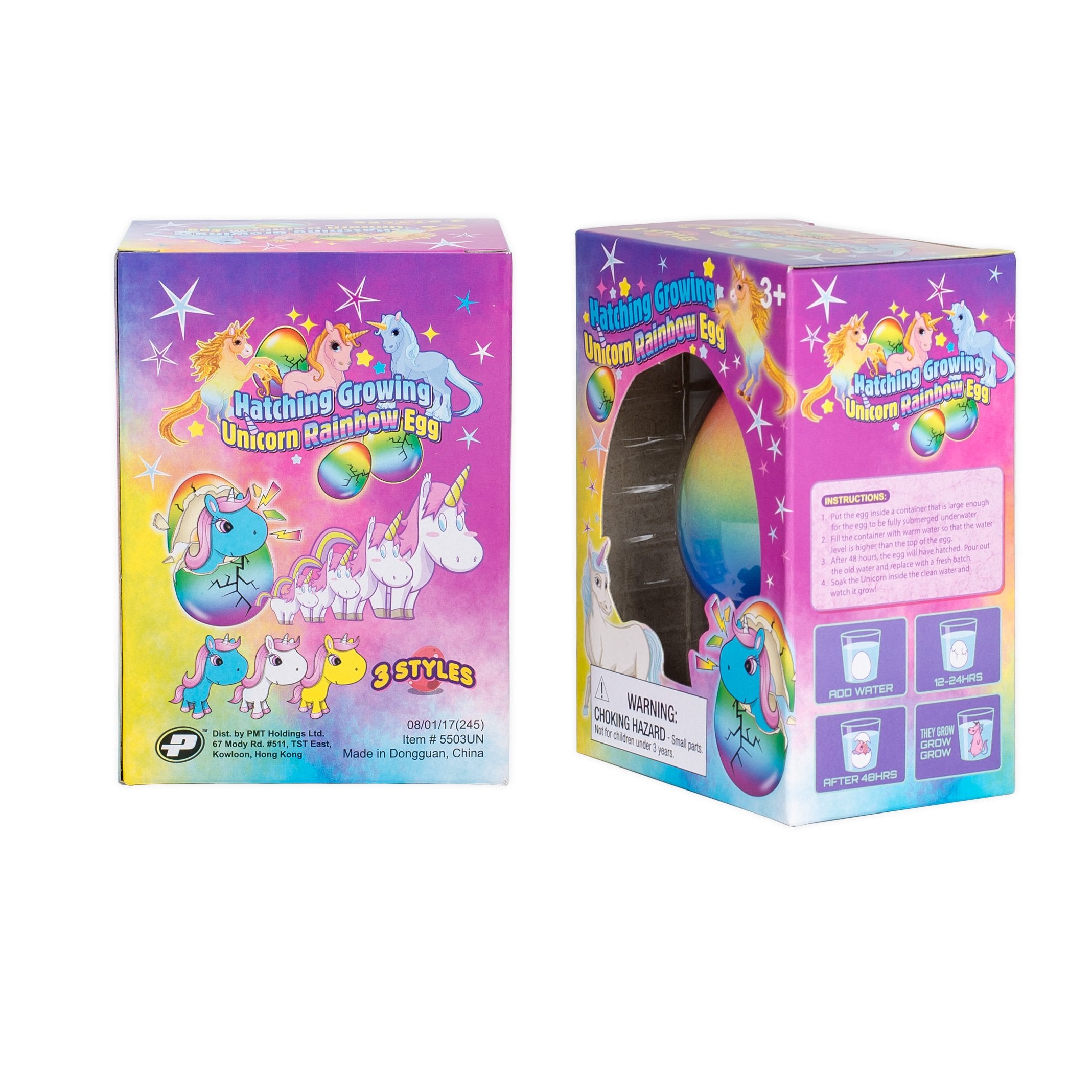 YMCtoys rainbow unicorn egg hatching progress in water