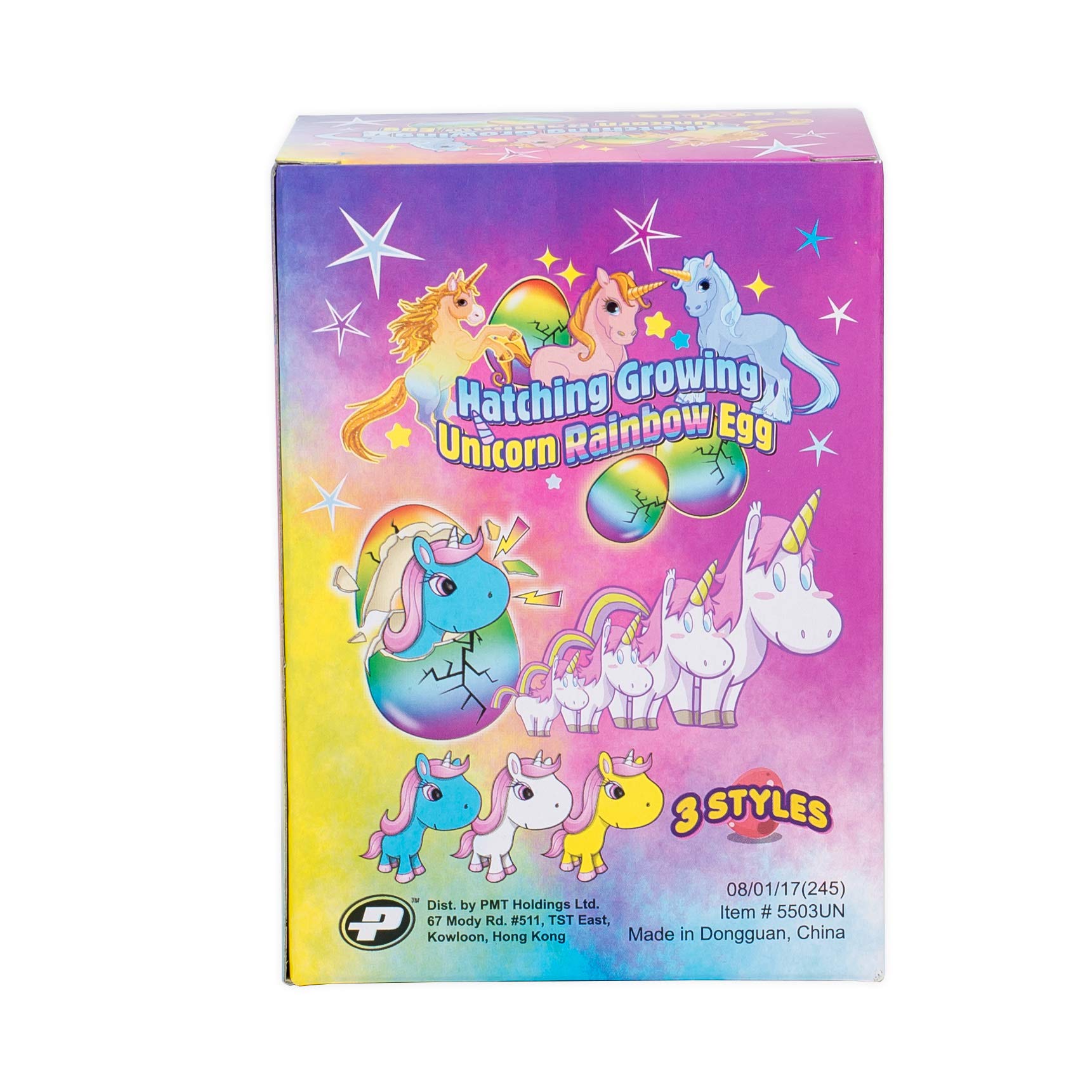 YMCtoys unicorn egg with vibrant rainbow finish for display