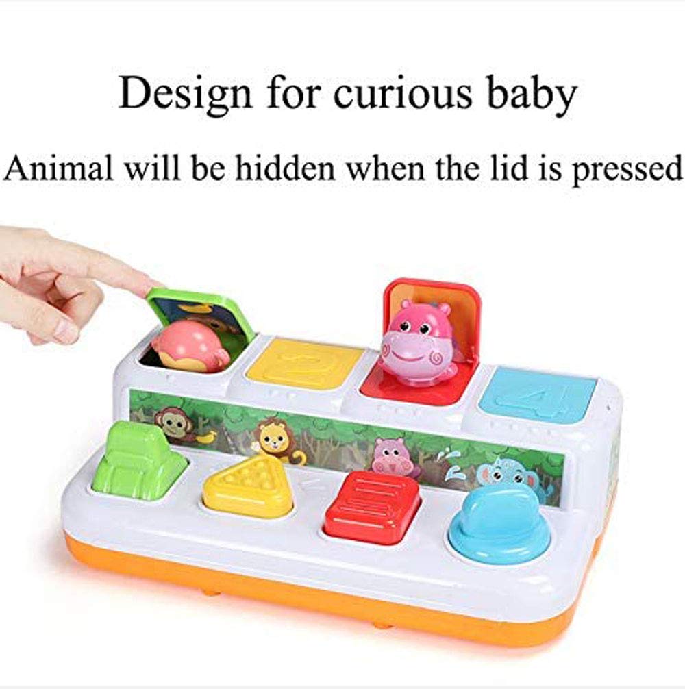 YMDLY Toys Animal Park four button shapes teach push, turn, slide, press skills