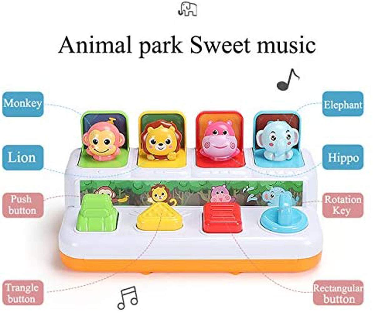 YMDLY Toys Animal Park music mode activates when animals pop up for auditory engagement