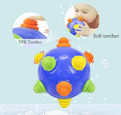 YMDLY Toys colorful rattle ball shown during early walking play.