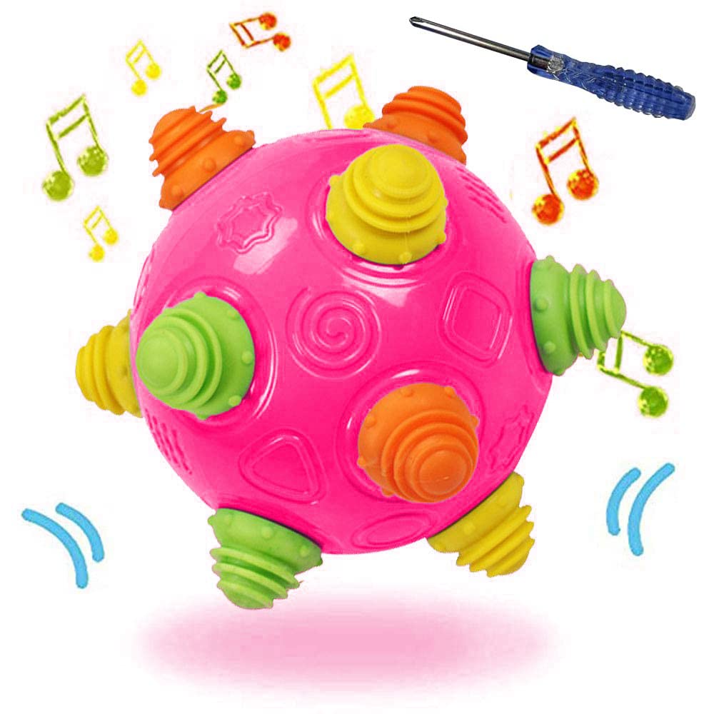 YMDLY Toys music shake ball navy blue on floor encouraging crawling and play