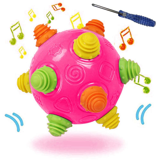 YMDLY Toys music shake ball navy blue on floor encouraging crawling and play