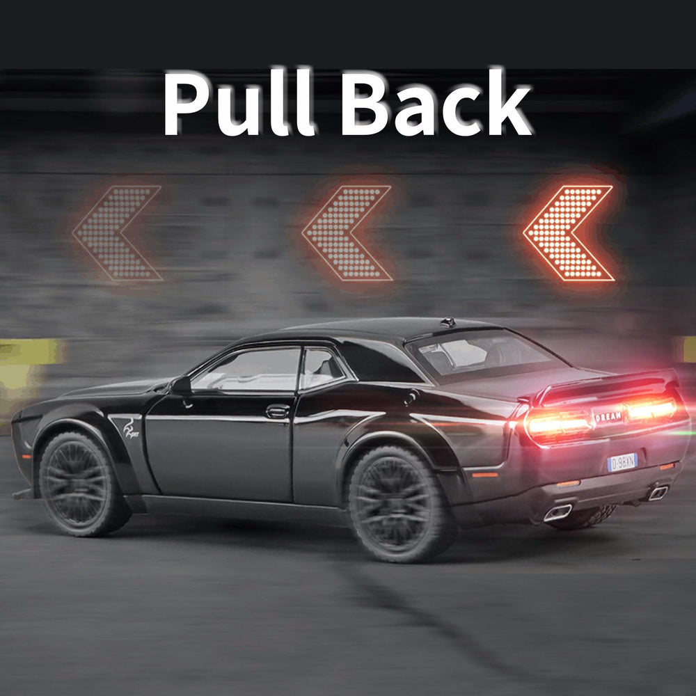 YMHAT Hellcat die-cast car featuring open doors and realistic interior for interactive play.