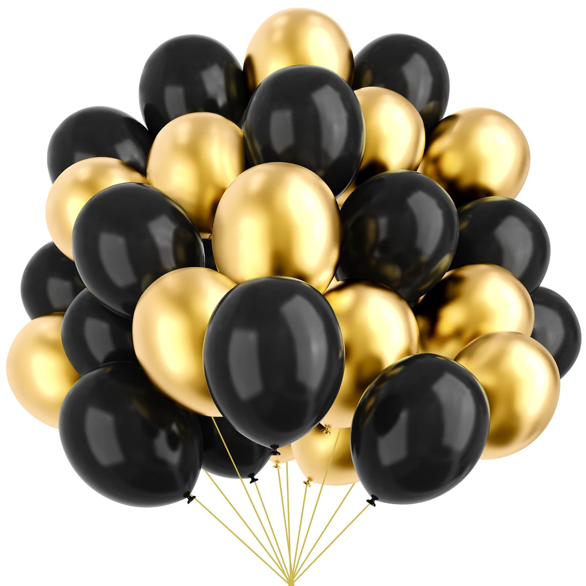 YMSZ 67pcs black and gold balloon kit for glamorous party decorations.