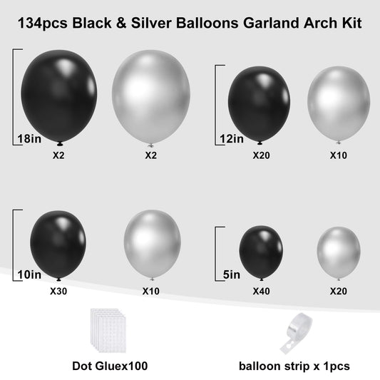 YMSZ balloons of multiple sizes enable flexible arch designs and layers
