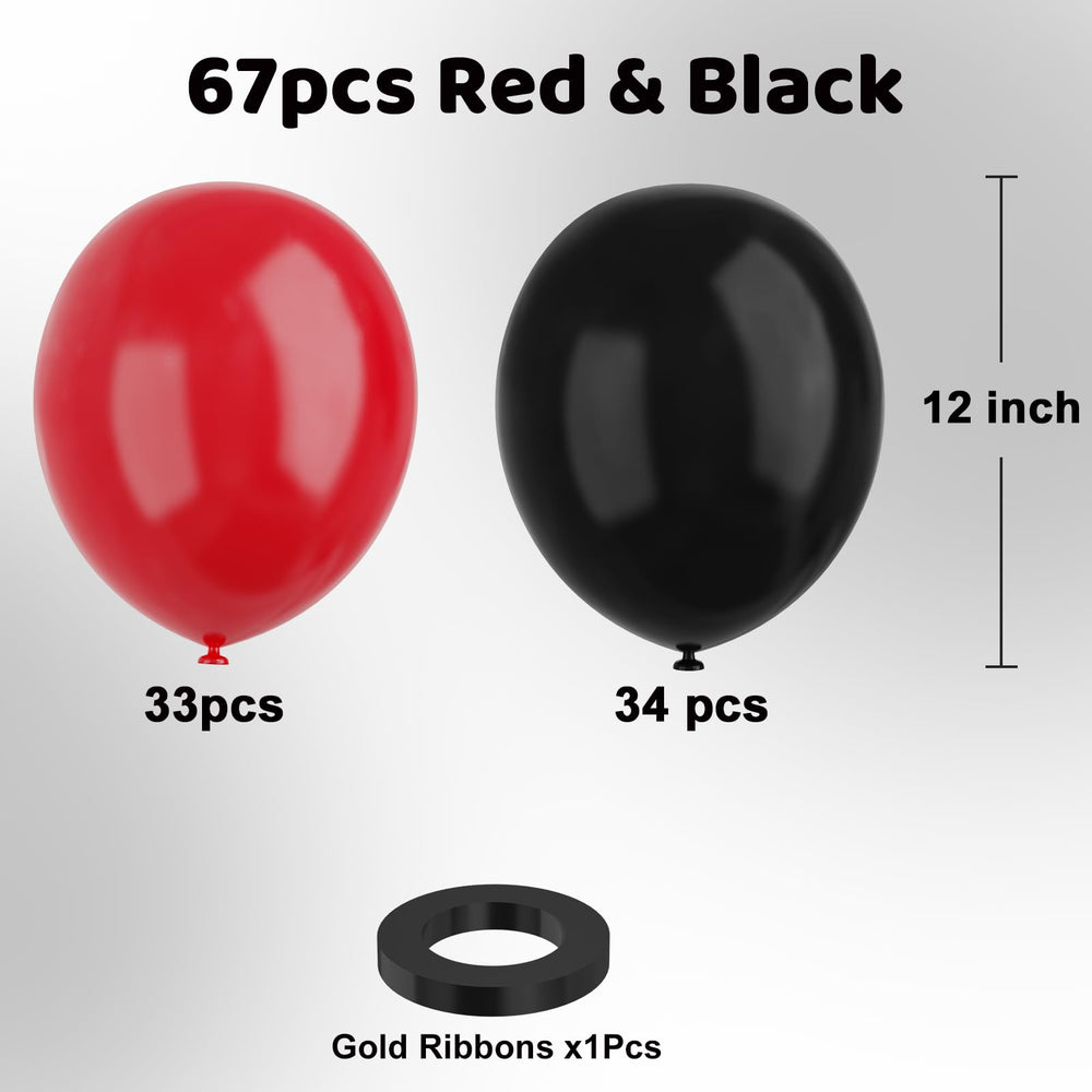 YMSZ black latex balloons close-up for elegant birthday decor.