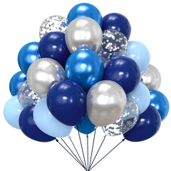 YMSZ blue and silver balloons kit for stylish party decor