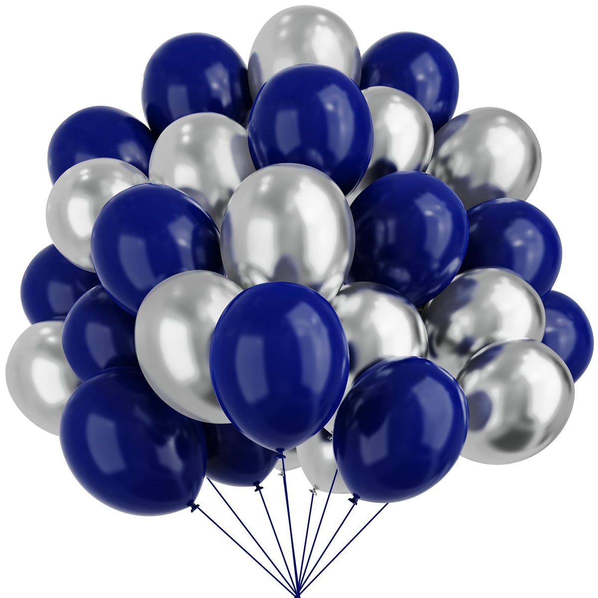YMSZ blue and silver balloons kit for birthdays and anniversaries.