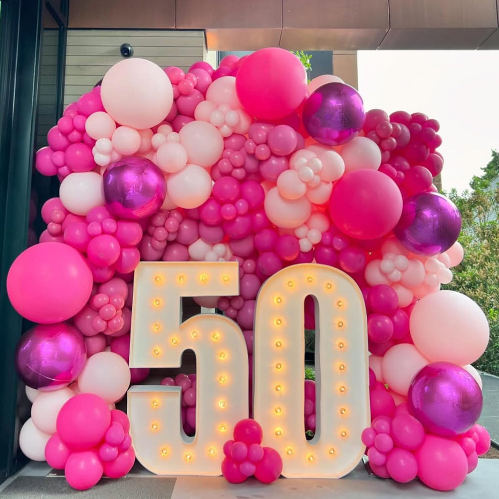 YMSZ pink balloons and ribbon pack for quick DIY garlands