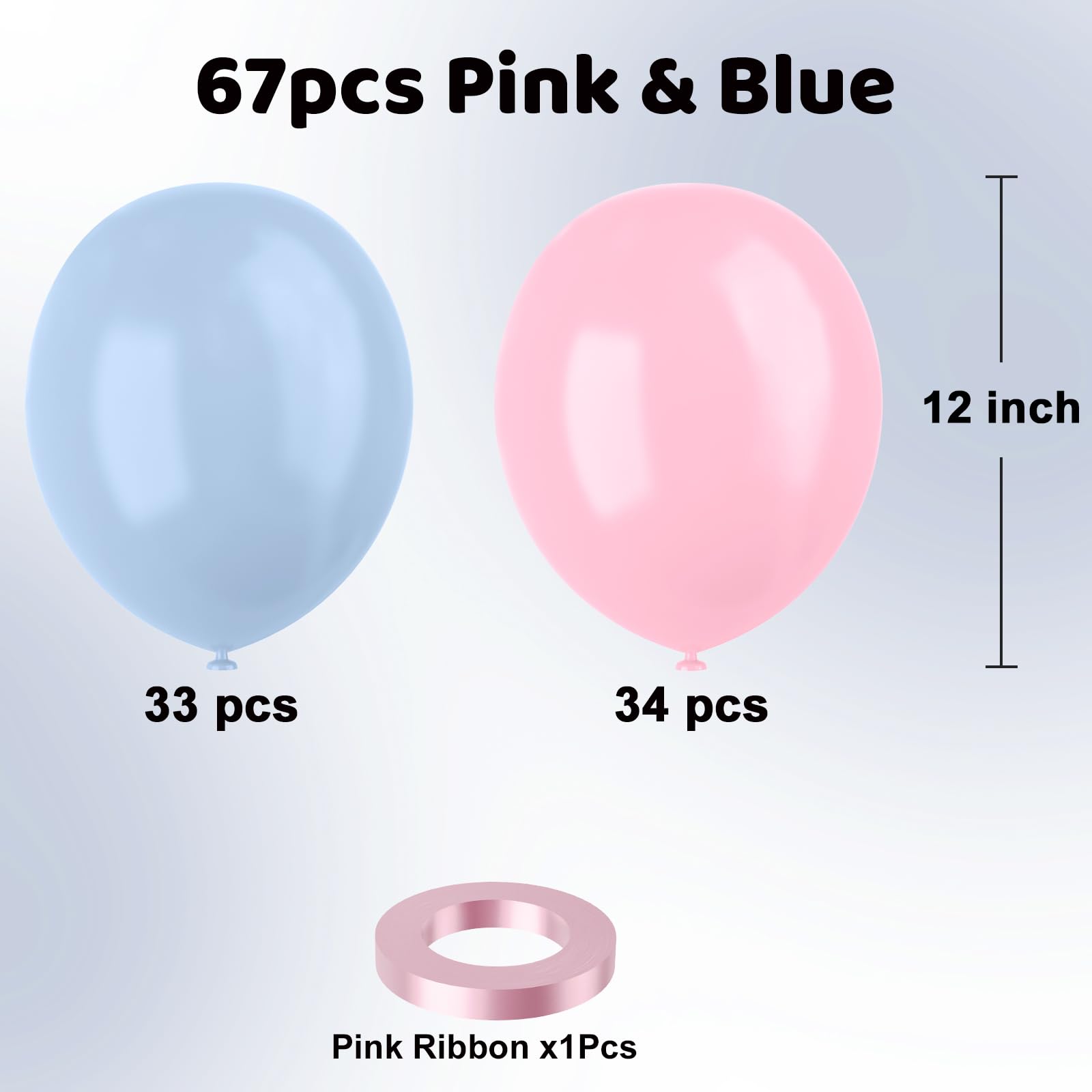 YMSZ pink blue ribbon roll included for coordinated balloon styling.