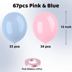 YMSZ pink blue ribbon roll included for coordinated balloon styling.