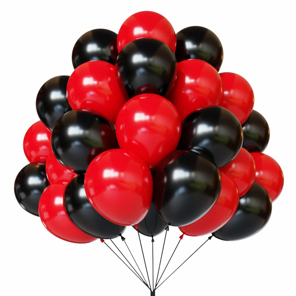 YMSZ red and black latex balloons set for festive party decor.