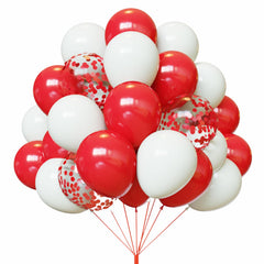 YMSZ red white balloons kit, 67pcs, 12in, ideal for glamorous party backdrops.