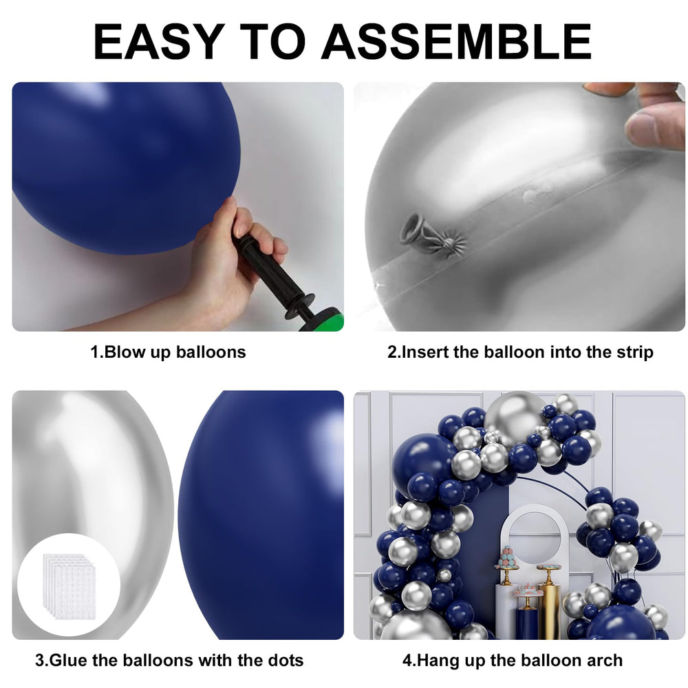 YMSZ silver 18-inch balloons add sparkle to celebrations and arches.
