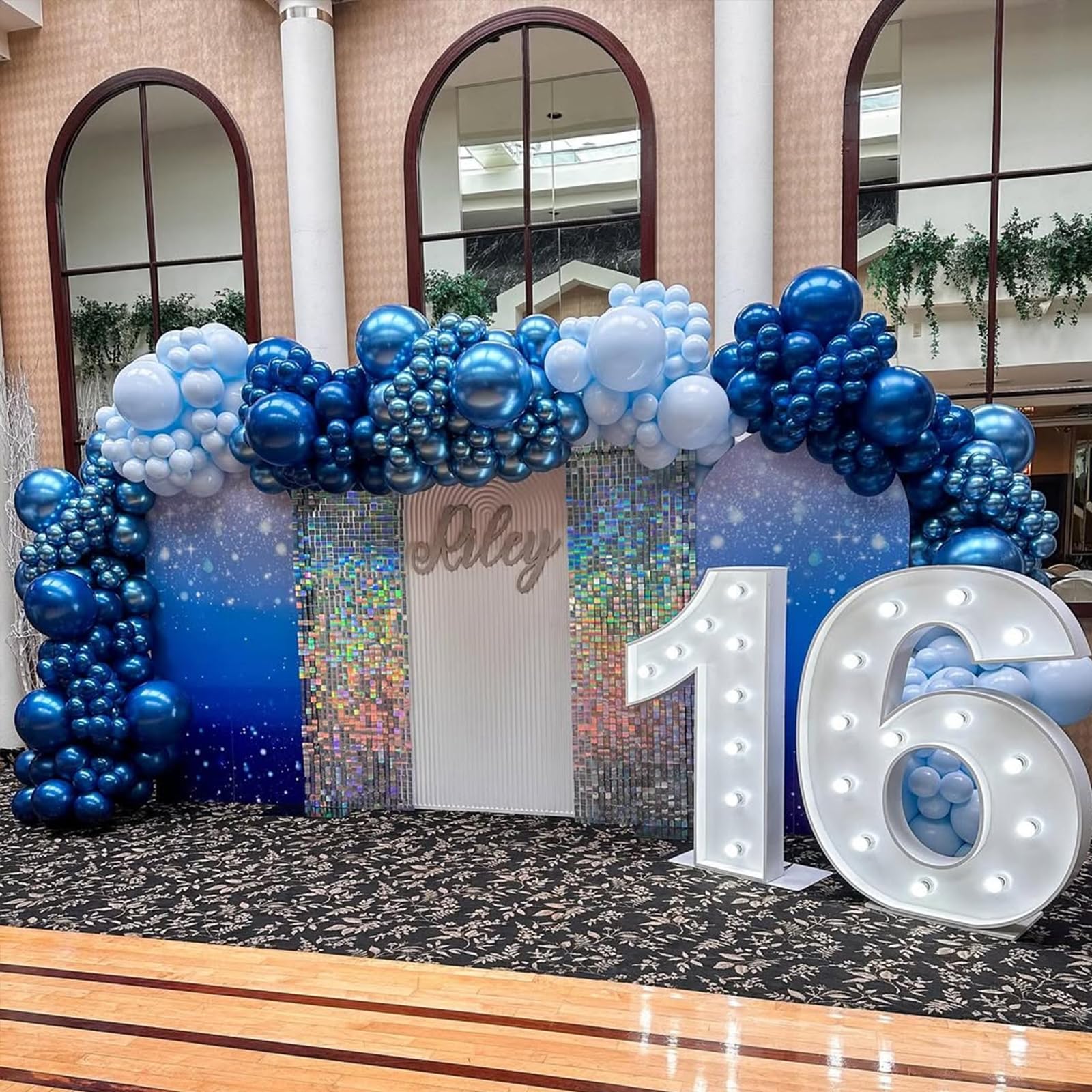 YMSZ silver confetti balloon adds festive sparkle