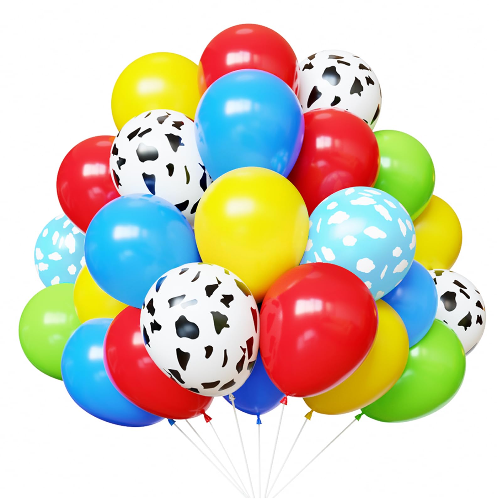YMSZ toy-inspired story balloons kit arranged as a lively party backdrop