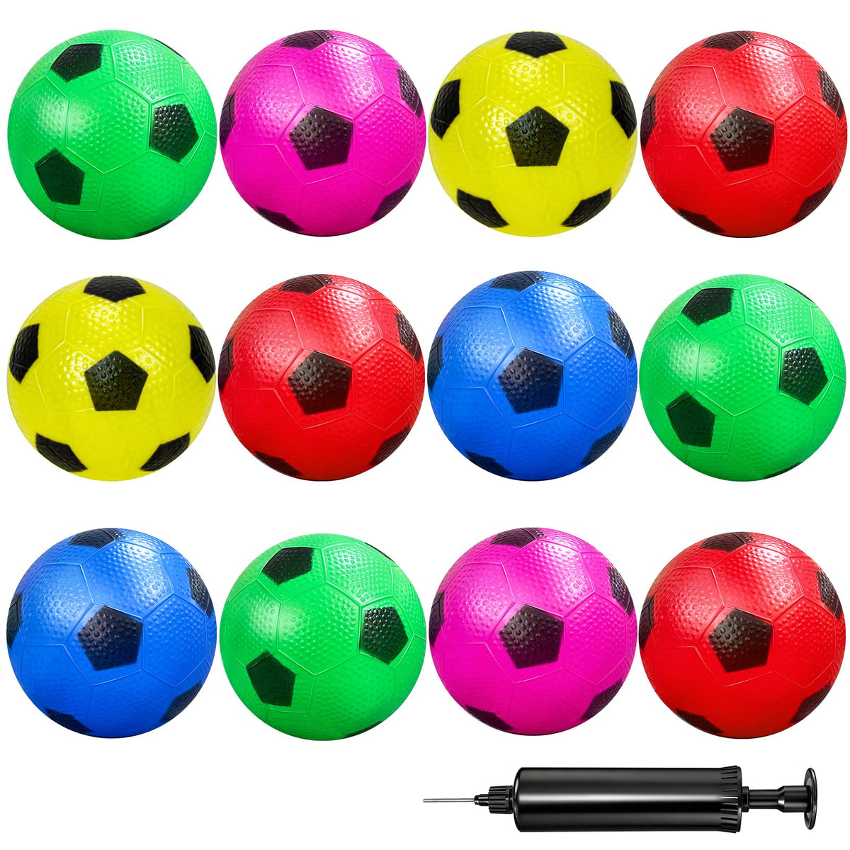 Ynanimery 12-pack mini soccer balls ready for indoor or outdoor play.