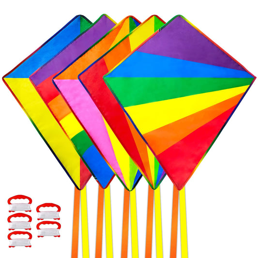 Ynanimery 5-pack rainbow kite set with colorful kites for kids and adults outdoors