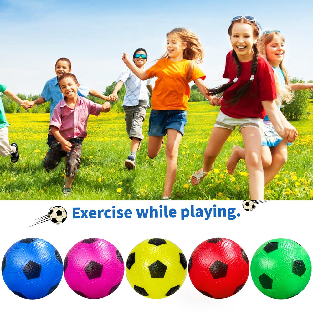 Ynanimery colorful PVC soccer balls resist fading during play.