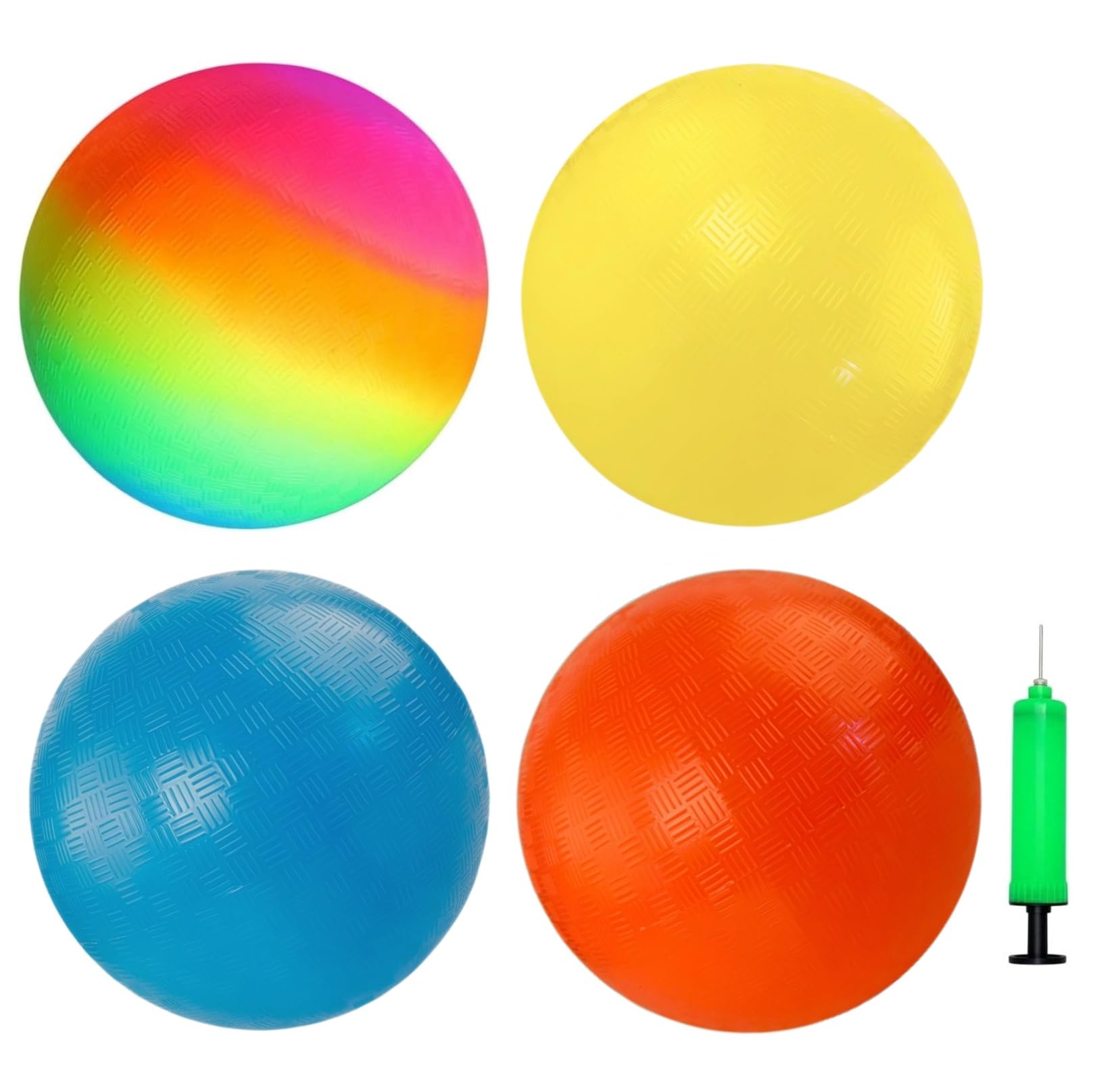 YNHFIFI 8.5-inch blue playground ball with pump for quick setup.