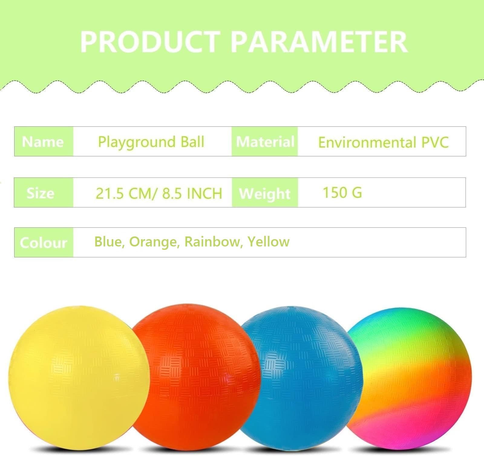 YNHFIFI 8.5-inch orange playground ball ideal for backyard games.