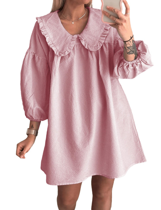 Ynhonra babydoll dress with doll collar in blush, airy for warm days