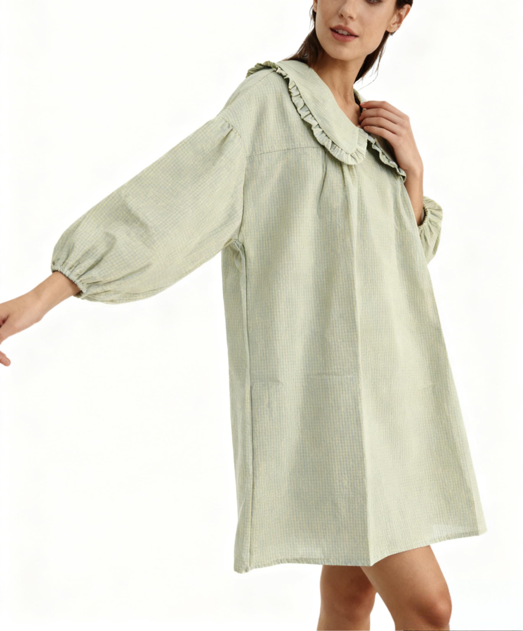 Ynhonra babydoll dress lime sleeve detail highlighting airy fabric for warm days