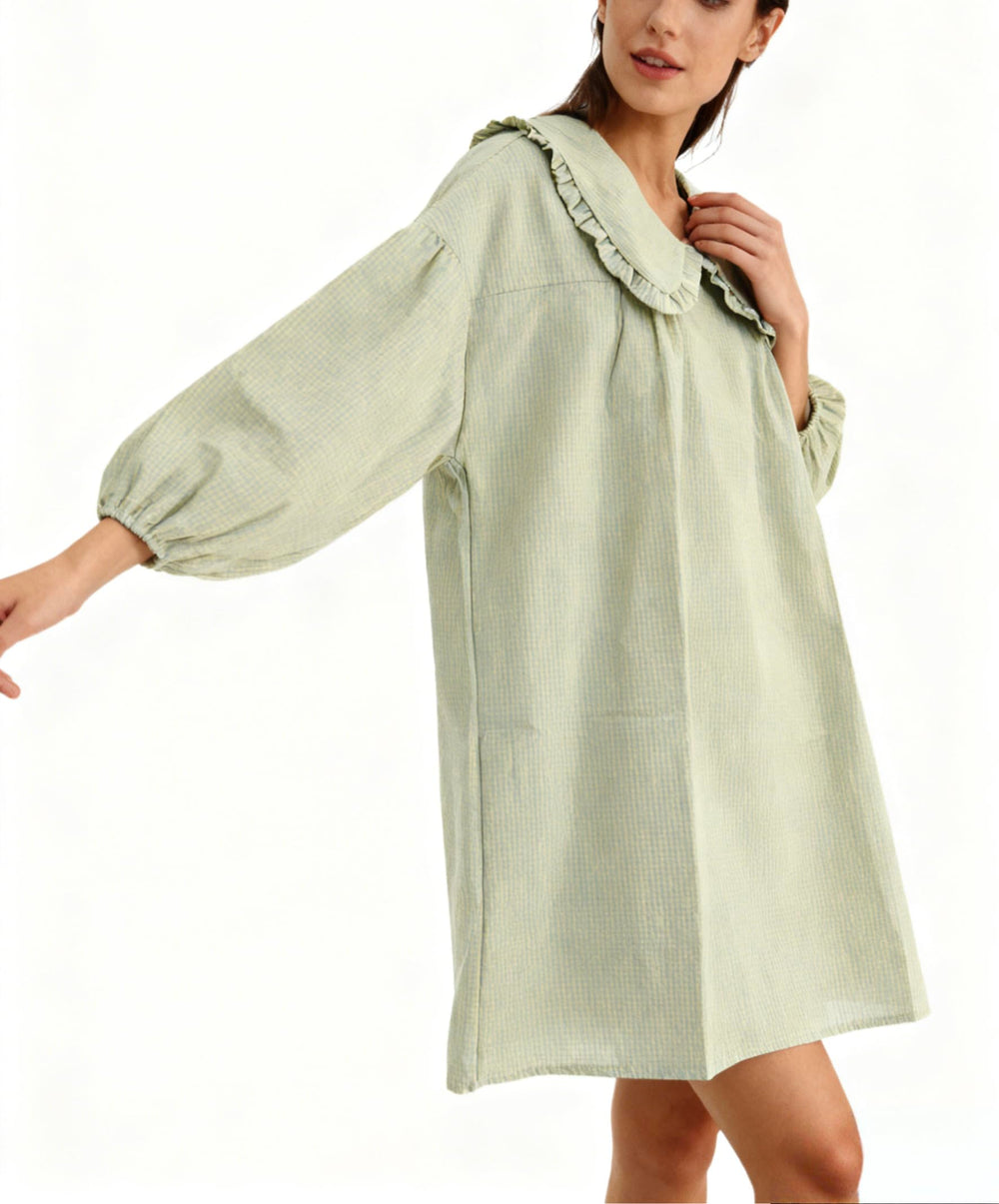 Ynhonra babydoll dress lime sleeve detail highlighting airy fabric for warm days