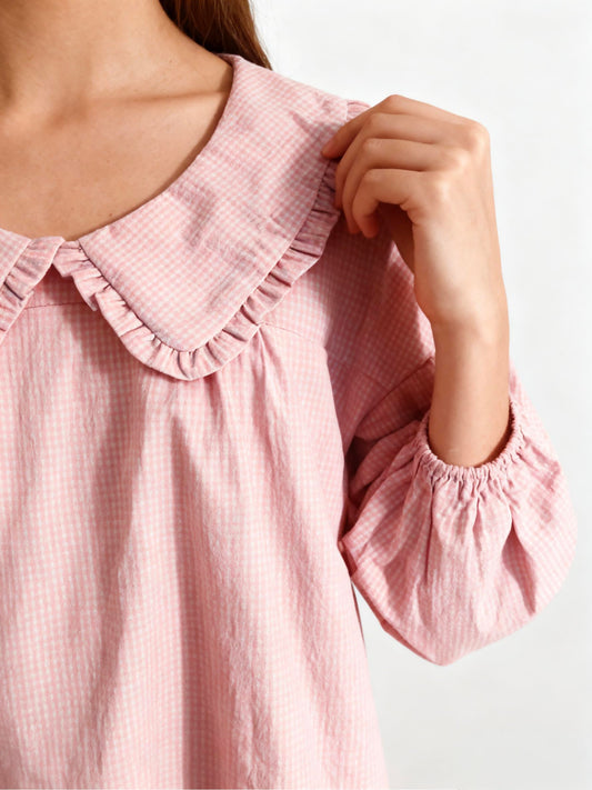 Ynhonra babydoll dress pastel doll-collar detail ideal for casual outings