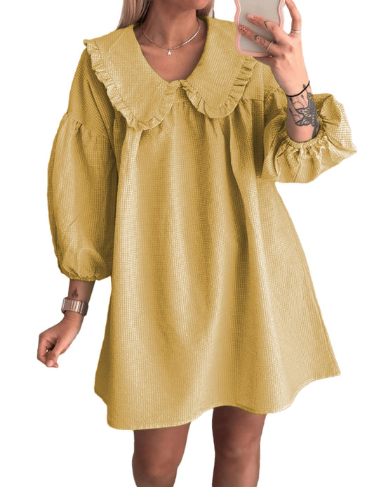Ynhonra Iris-M plaid mini dress front view, airy and casual