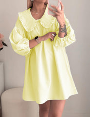 Ynhonra Lemon babydoll dress gathered sleeves add breezy style