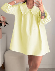 Ynhonra puff-sleeve plaid mini-dress ideal for casual outings