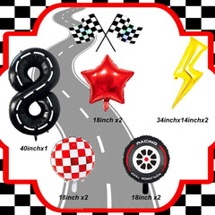 YNITSED red checkered balloons add racing energy to party decor